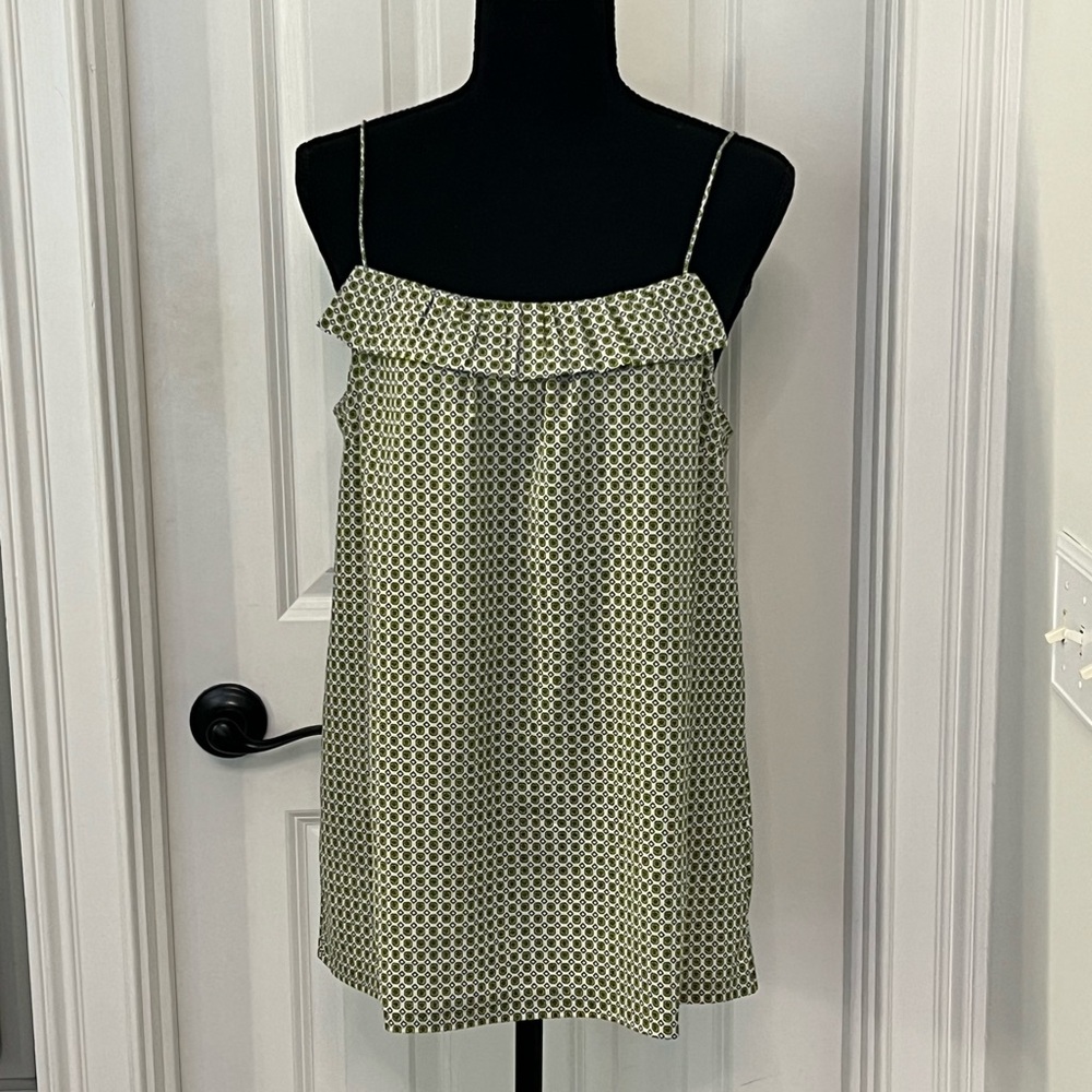 J. Crew Yellow and White Geometric Camisole Top